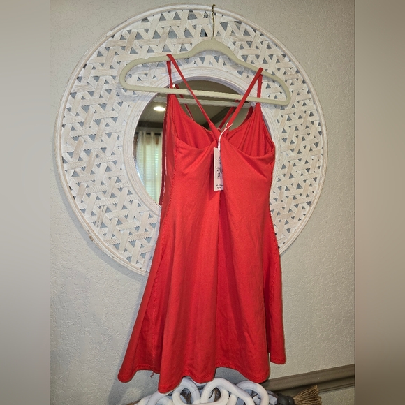 NWT Halara Backless Active Dress w Shorts Small Cloudful  $55 Orange/Red - Picture 11 of 13
